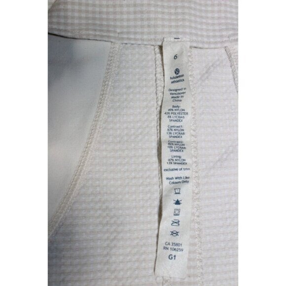 Lululemon Forme Full Zip Jacket Gingham Plaid Dune White Size 8 Activewear - Picture 9 of 16